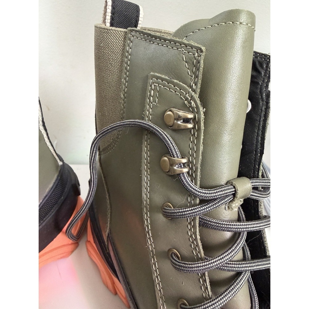 Sorel Kinetic Women's Lace-Up Ankle Bootie Green/Black/Orange Platform US 9 - Picture 8 of 8